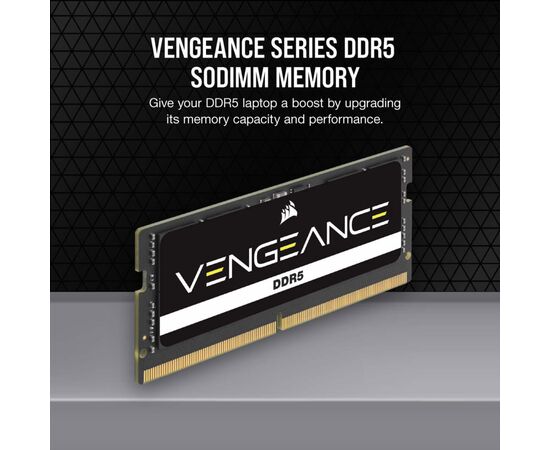 Модуль памяти для ноутбука SoDIMM DDR5 16GB 4800 MHz Vengeance Corsair (CMSX16GX5M1A4800C40), изображение 5 Модуль памяти для ноутбука SoDIMM DDR5 16GB 4800 MHz Vengeance Corsair (CMSX16GX5M1A4800C40), изображение 5