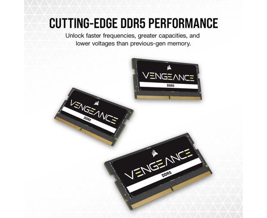 Модуль памяти для ноутбука SoDIMM DDR5 16GB 4800 MHz Vengeance Corsair (CMSX16GX5M1A4800C40), изображение 7 Модуль памяти для ноутбука SoDIMM DDR5 16GB 4800 MHz Vengeance Corsair (CMSX16GX5M1A4800C40), изображение 7