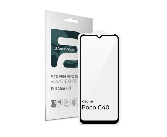 Стекло защитное Armorstandart Full Glue HD Xiaomi Poco C40 Black (ARM66956)