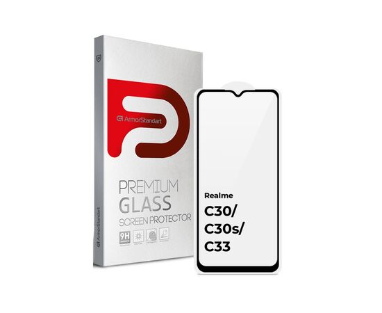 Стекло защитное Armorstandart Full Glue Realme C30/C30s/C33 Black (ARM64727)