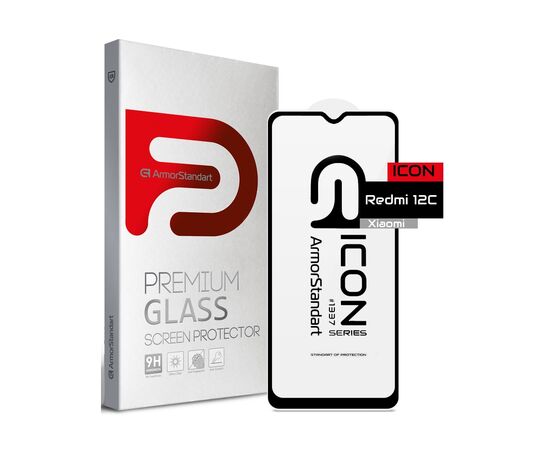 Стекло защитное Armorstandart Icon Xiaomi Redmi 12C Black (ARM67042)