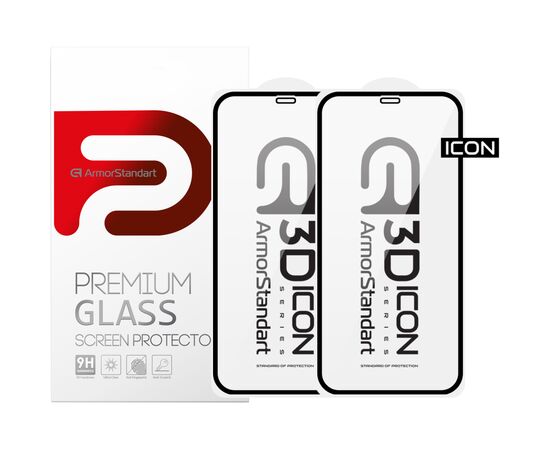Стекло защитное Armorstandart Icon 3D iPhone 11/XR Black 2pcs (ARM56215-GI3D-BK)