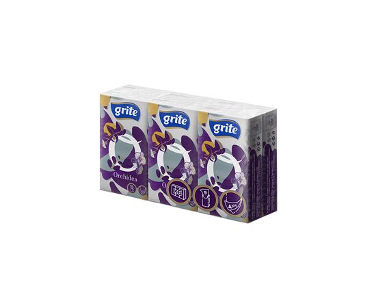 Серветки косметичні Grite Orchidea 4 шари 9 шт х 6 пачок (4770023481167)