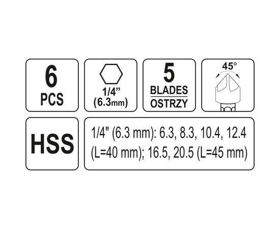Набір свердл Yato YT-44729, зображення 2 Набір свердл Yato YT-44729, зображення 2