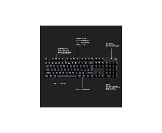 Клавиатура Logitech G413 SE Mechanical Tactile Switch USB UA Black (920-010437), изображение 6 Клавиатура Logitech G413 SE Mechanical Tactile Switch USB UA Black (920-010437), изображение 6