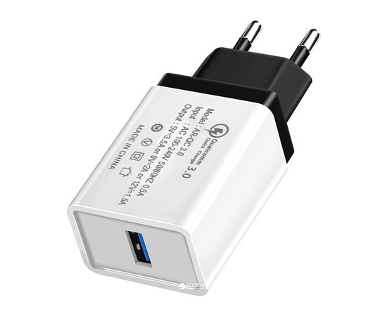 Зарядний пристрій XoKo QC-100 1 USB Qualcom 3.0 3.5A Black (QC-100-BK)