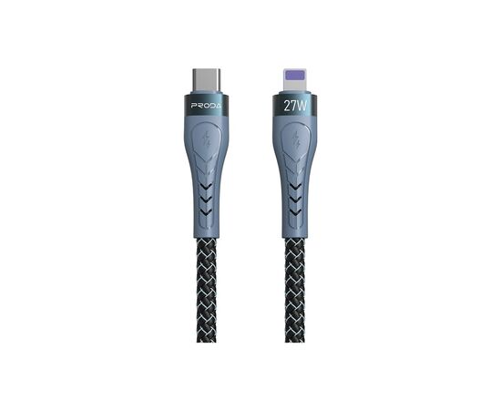 Дата кабель USB-C to Lightning 1.5m PD-B70i 27W 5А black Proda (PD-B70i-GR)