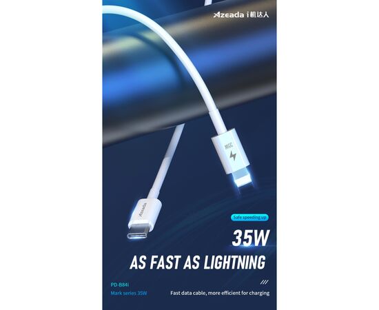 Дата кабель USB-C to Lightning 1.0m PD-B84i 35W Proda (PD-B84i-WHT), изображение 3 Дата кабель USB-C to Lightning 1.0m PD-B84i 35W Proda (PD-B84i-WHT), изображение 3