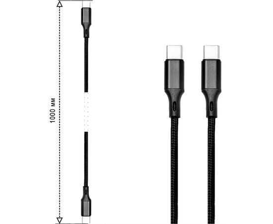 Дата кабель USB-C to USB-C 1.0m SC-230a black XoKo (XOKO SC-230a-BK), изображение 2