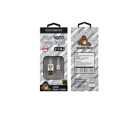 Дата кабель USB 2.0 AM to Lightning 1.0m SC-007i WanderBear XoKo (SC-007i), изображение 2