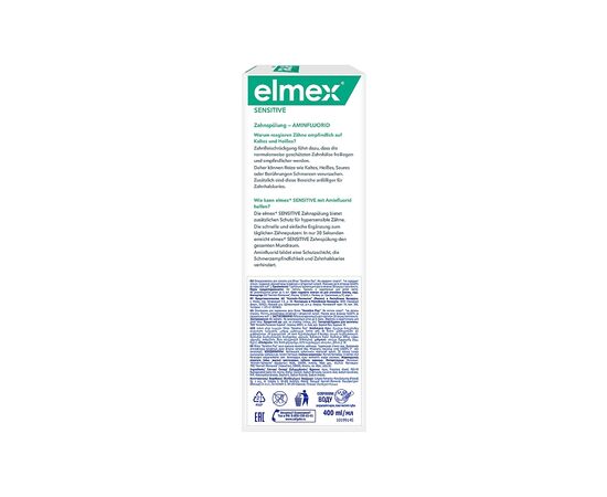Ополаскиватель для полости рта Elmex Sensitive для снижения чувствительности зубов 400 мл (7610108059317), изображение 4 Ополаскиватель для полости рта Elmex Sensitive для снижения чувствительности зубов 400 мл (7610108059317), изображение 4