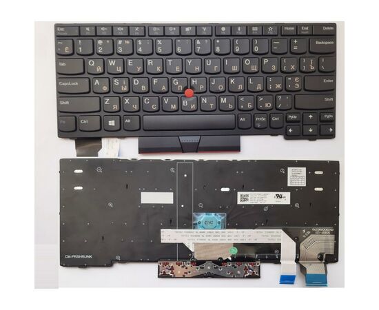 Клавиатура ноутбука Lenovo ThinkPad X280 черная с черной,трек (A46075)