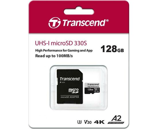Карта памяти Transcend 128GB microSDXC class 10 UHS-I U3 A2 (TS128GUSD330S), изображение 3 Карта памяти Transcend 128GB microSDXC class 10 UHS-I U3 A2 (TS128GUSD330S), изображение 3