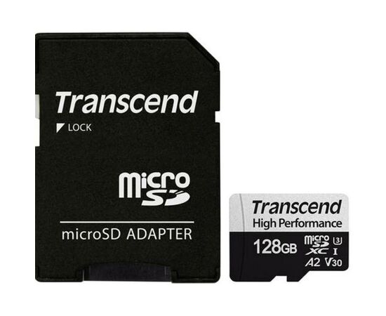 Карта памяти Transcend 128GB microSDXC class 10 UHS-I U3 A2 (TS128GUSD330S)