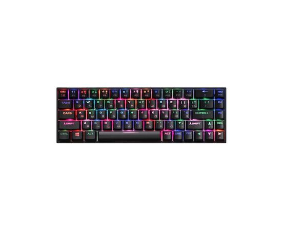 Клавиатура 2E GAMING KG370 RGB 68key Gateron Blue Switch USB Black (2E-KG370UBK-BL)