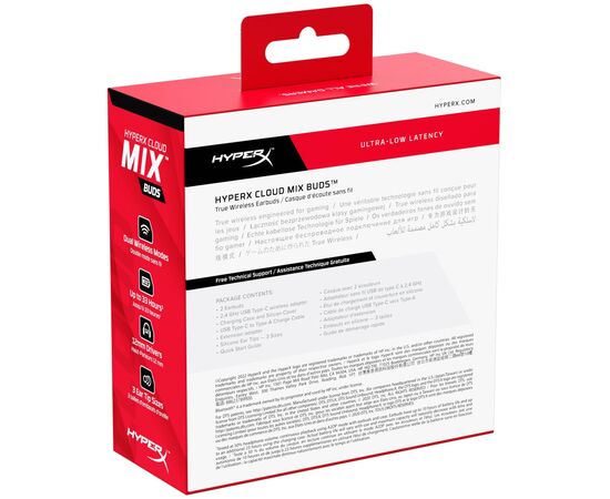 Наушники HyperX Cloud MIX Buds True Wireless Black (4P5D9AA), изображение 8 Наушники HyperX Cloud MIX Buds True Wireless Black (4P5D9AA), изображение 8