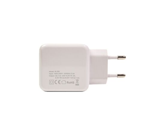 Зарядное устройство PowerPlant W-250 USB QC 3.0: 220V, 3A (SC230013), изображение 3 Зарядное устройство PowerPlant W-250 USB QC 3.0: 220V, 3A (SC230013), изображение 3