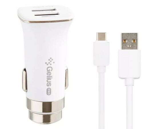 Зарядний пристрій Gelius Pro Apollo GP-CC01 2USB 3.1A + Cable Type-C White (00000071435), зображення 4 Зарядний пристрій Gelius Pro Apollo GP-CC01 2USB 3.1A + Cable Type-C White (00000071435), зображення 4