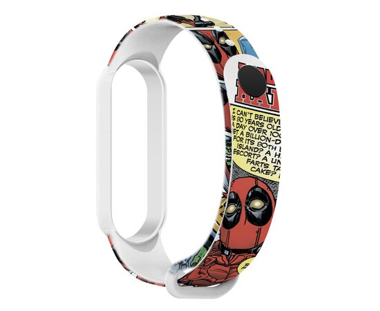 Ремешок для фитнес браслета Armorstandart Superhero для Xiaomi Mi Band 7/6/5 DP Comix White (ARM59252)