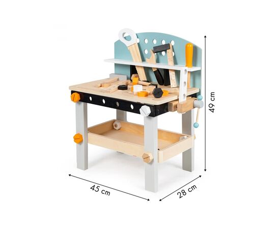 Игровой набор Ecotoys Деревянная мастерская с инструментами 32 элемента (1176N), изображение 6 Игровой набор Ecotoys Деревянная мастерская с инструментами 32 элемента (1176N), изображение 6