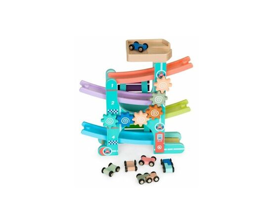 Игровой набор Ecotoys Деревянный скоростной спуск с машинками и ксилофоном (ME115), изображение 4 Игровой набор Ecotoys Деревянный скоростной спуск с машинками и ксилофоном (ME115), изображение 4