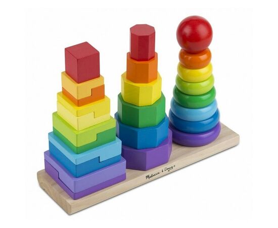 Развивающая игрушка Melissa&Doug Геометрическая пирамидка (MD10567), изображение 2 Развивающая игрушка Melissa&Doug Геометрическая пирамидка (MD10567), изображение 2