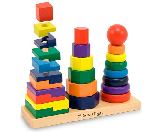 Развивающая игрушка Melissa&Doug Геометрическая пирамидка (MD10567), изображение 3 Развивающая игрушка Melissa&Doug Геометрическая пирамидка (MD10567), изображение 3