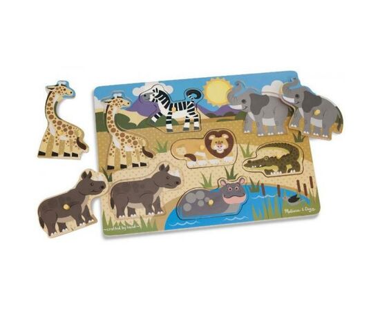 Развивающая игрушка Melissa&Doug рамка-вкладыш Сафари (MD19054), изображение 2 Развивающая игрушка Melissa&Doug рамка-вкладыш Сафари (MD19054), изображение 2