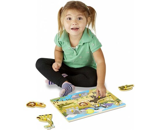 Развивающая игрушка Melissa&Doug рамка-вкладыш Сафари (MD19054), изображение 3 Развивающая игрушка Melissa&Doug рамка-вкладыш Сафари (MD19054), изображение 3
