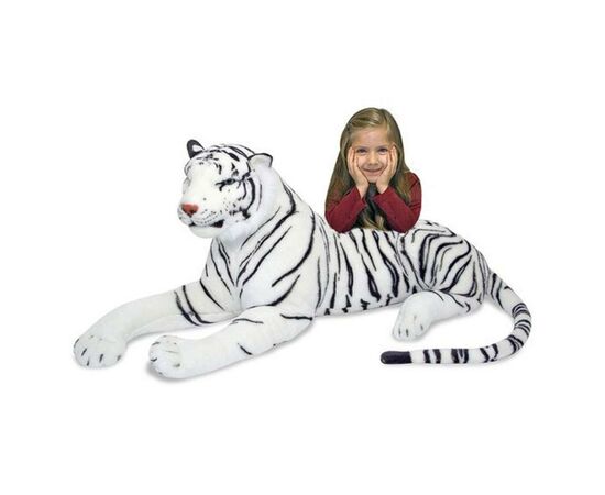 Мягкая игрушка Melissa&Doug Гигантский плюшевый белый тигр 1,8 м (MD13979), изображение 3