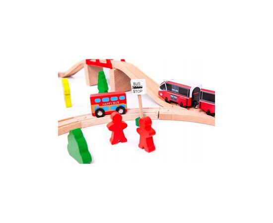 Железная дорога Ecotoys деревянная с поездом на батарейках (HM180995), изображение 5