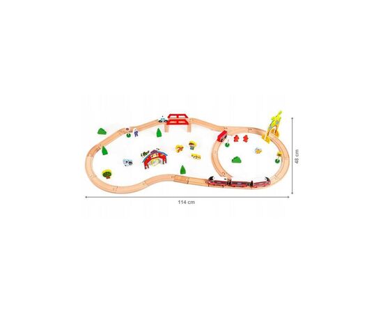 Железная дорога Ecotoys деревянная с поездом на батарейках (HM180995), изображение 6