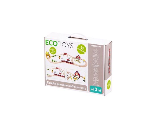 Железная дорога Ecotoys деревянная с поездом на батарейках (HM180995)