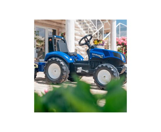 Веломобиль Falk New Holland трактор на педалях с прицепом Синий (3090B), изображение 3 Веломобиль Falk New Holland трактор на педалях с прицепом Синий (3090B), изображение 3