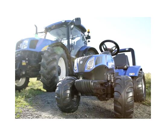 Веломобиль Falk New Holland трактор на педалях с прицепом Синий (3090B), изображение 5 Веломобиль Falk New Holland трактор на педалях с прицепом Синий (3090B), изображение 5