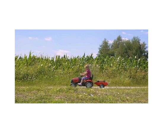 Веломобиль Falk Case IH трактор на педалях с прицепом красный (961B), изображение 2 Веломобиль Falk Case IH трактор на педалях с прицепом красный (961B), изображение 2