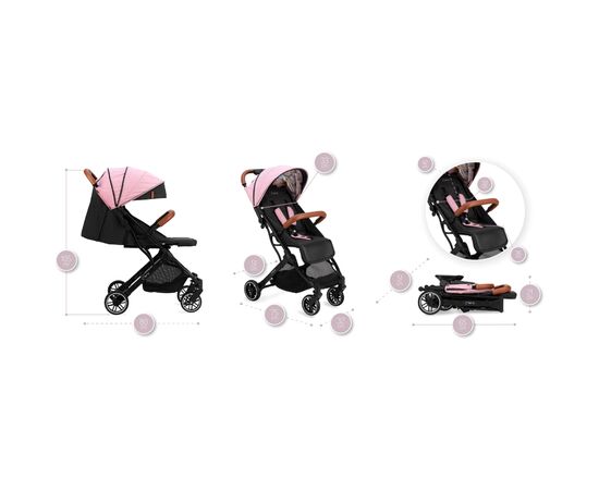 Коляска MoMi Estelle Love Black-Pink (WOSP00004), изображение 5 Коляска MoMi Estelle Love Black-Pink (WOSP00004), изображение 5