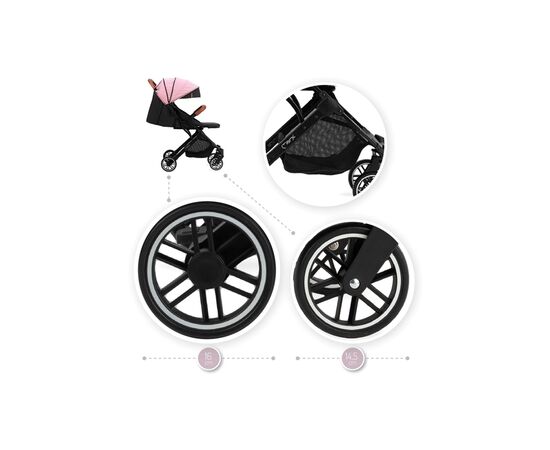 Коляска MoMi Estelle Love Black-Pink (WOSP00004), изображение 6 Коляска MoMi Estelle Love Black-Pink (WOSP00004), изображение 6