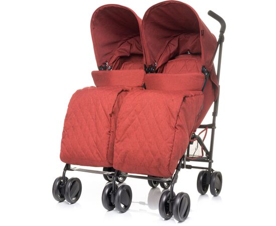 Коляска 4Baby для двойни Twins Red (4TW03), изображение 2 Коляска 4Baby для двойни Twins Red (4TW03), изображение 2