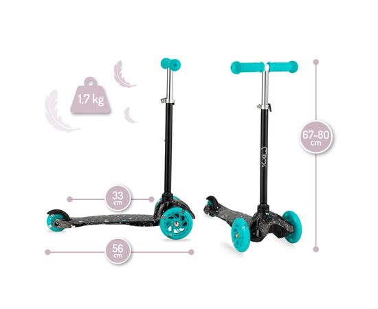 Самокат MoMi Weendy Turquoise stars (HULA00007), изображение 3 Самокат MoMi Weendy Turquoise stars (HULA00007), изображение 3