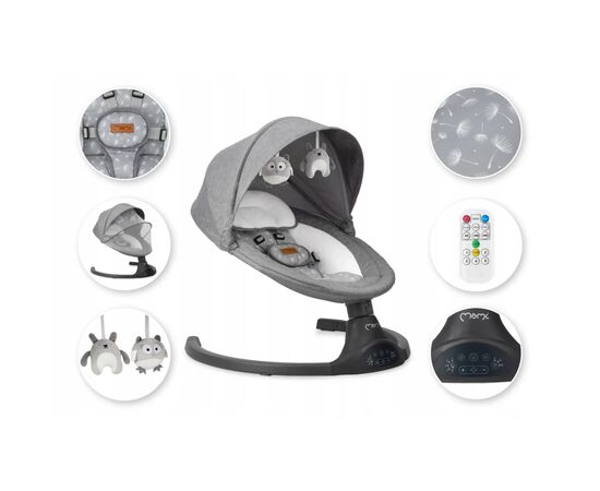 Кресло-качалка MoMi Lami Темно-серая (BULE00022), изображение 6 Кресло-качалка MoMi Lami Темно-серая (BULE00022), изображение 6