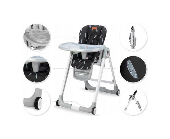 Стілець для годування MoMi Luxuria Black (KRKA00017), зображення 3 Стілець для годування MoMi Luxuria Black (KRKA00017), зображення 3