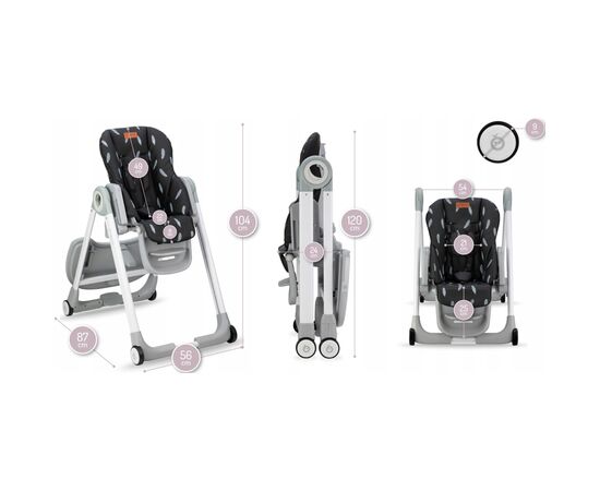Стілець для годування MoMi Luxuria Black (KRKA00017), зображення 4 Стілець для годування MoMi Luxuria Black (KRKA00017), зображення 4
