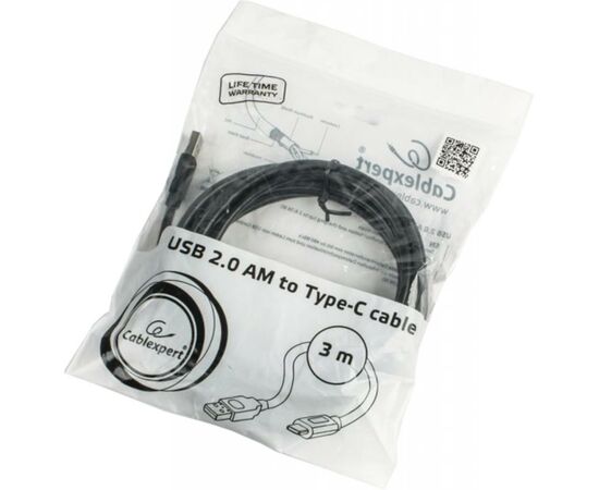 Дата кабель USB 2.0 Type-C to AM 3.0m Cablexpert (CCP-USB2-AMCM), изображение 2 Дата кабель USB 2.0 Type-C to AM 3.0m Cablexpert (CCP-USB2-AMCM), изображение 2