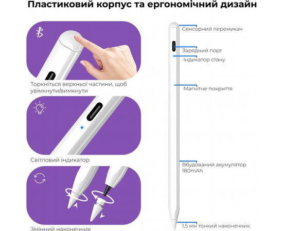 Стилус AirOn AirPencil для iPad (6126755803225), изображение 9 Стилус AirOn AirPencil для iPad (6126755803225), изображение 9