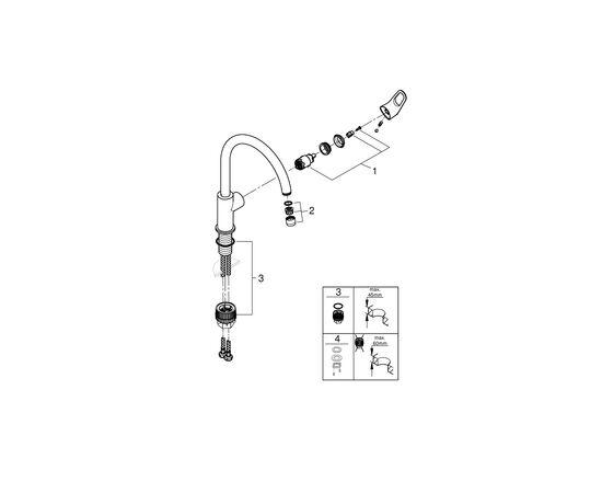 Смеситель Grohe 31555001 (CV030532), изображение 3 Смеситель Grohe 31555001 (CV030532), изображение 3