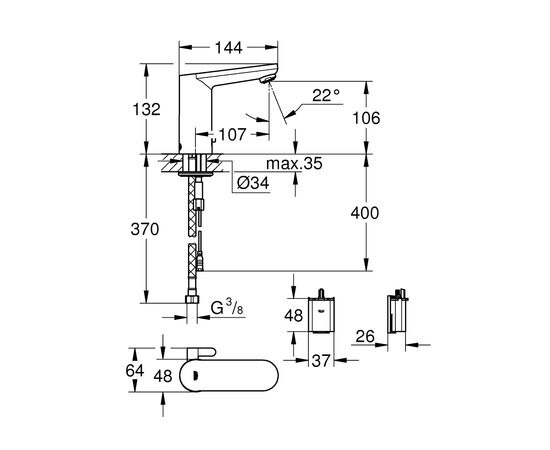 Смеситель Grohe 36366001 (CV030528), изображение 3 Смеситель Grohe 36366001 (CV030528), изображение 3