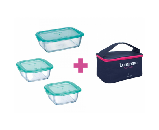 Пищевой контейнер Luminarc Keep'n Box Lagoon набор 3шт 2х380мл/820мл/ + сумка (P8001)