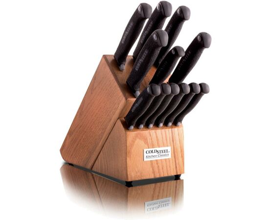 Набір ножів Cold Steel Kitchen Set 2016 с подставкой 13 предметов (59KSSET)