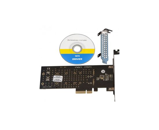 Плата расширения Frime 88SE9215 PCI-E-2хM.2 SATA3+2хSATA3 PCIe (ECF-PCIEtoSSD012.LP), изображение 3 Плата расширения Frime 88SE9215 PCI-E-2хM.2 SATA3+2хSATA3 PCIe (ECF-PCIEtoSSD012.LP), изображение 3
